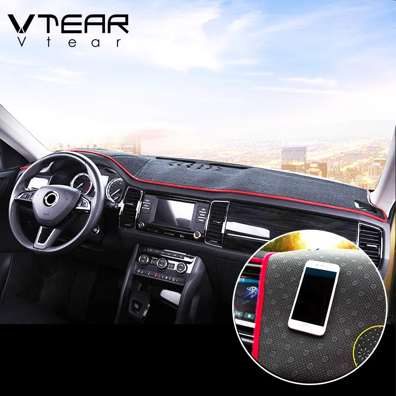 

Vtear For Skoda Kodiaq Accessories car dashboard avoid light pad interior anti slip instrument platform anti-slip Mat 2017-2019