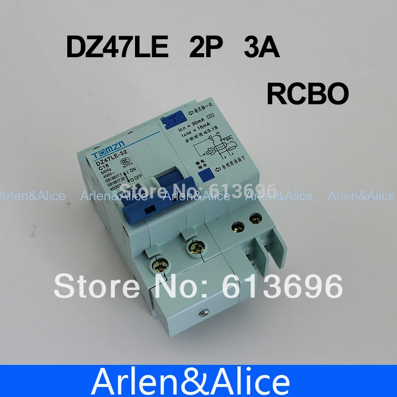 DZ47LE 1P+N 3A 230V~ 50HZ/60HZ Residual current Circuit breaker  RCBO 