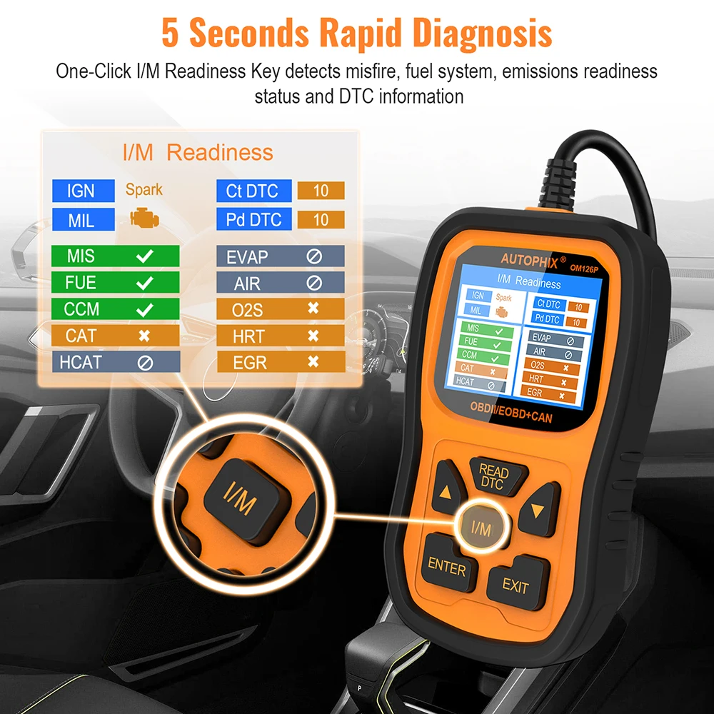 Диагностический сканер Autophix Om126P OBD2 полностью диагностический инструмент OBD 2