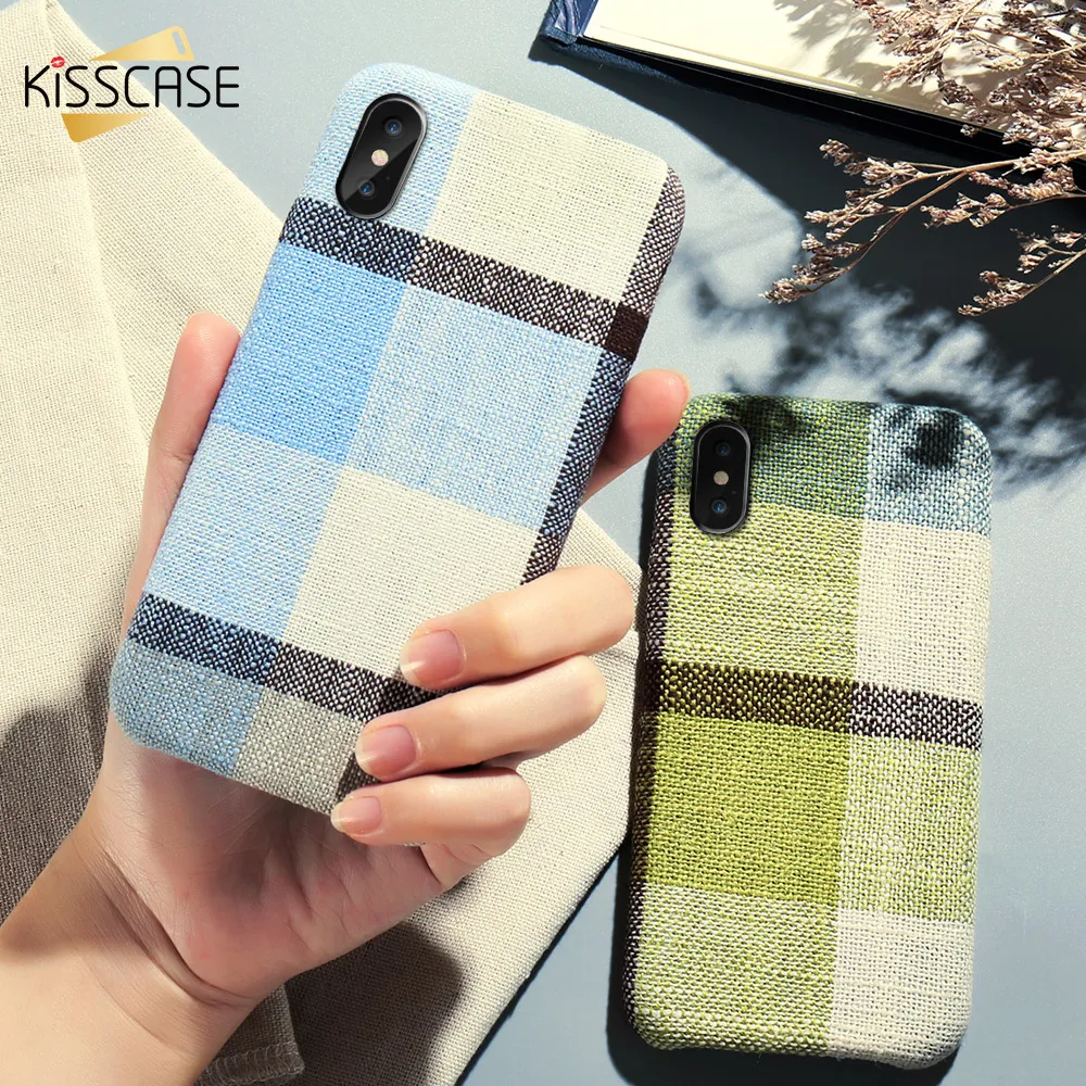 KISSCASE шотландский тканевый чехол для iphone X XR XS Max 7 8 Plus клетчатый телефона 6 6s Чехол |