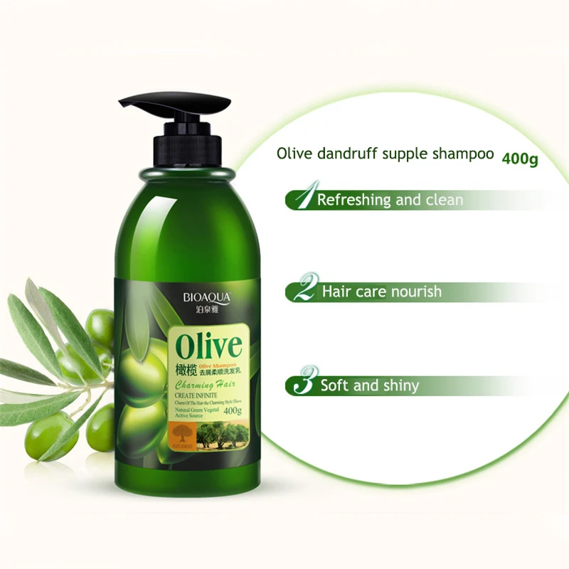 Professional Olive Anti-Dandruff Hair Shampoo Soft Refreshing Oil Control Improve Itchy Scalp Treatment Hair Care 400ML Professional Olive Anti-Dandruff Hair Shampoo Soft Refreshing Oil Control Improve Itchy Scalp Treatment Hair Care 400ML