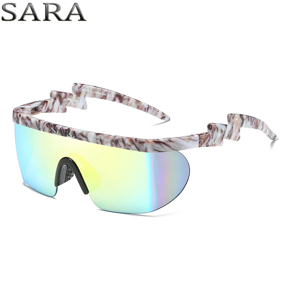 Солнцезащитные очки Мужские Винтажные спортивные очки Италия дизайн покрытие зеркало для SARA солнцезащитные очки Gafas de sol УФ Защита SA3596 CE - Цвет линз: C18