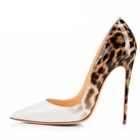 

Moraima Snc Sexy Leopard Printed Shiny Pointed toe Women High heels 2019 Mixed Colors Thin Heels Pumps