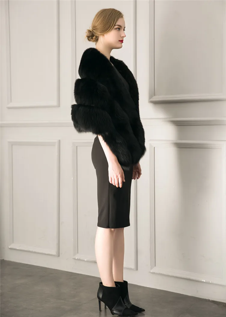 2018 Hcyo Korean version of the imitation of rabbit fur shawl imitation water mane fur grass cloak vest women's coat (4)