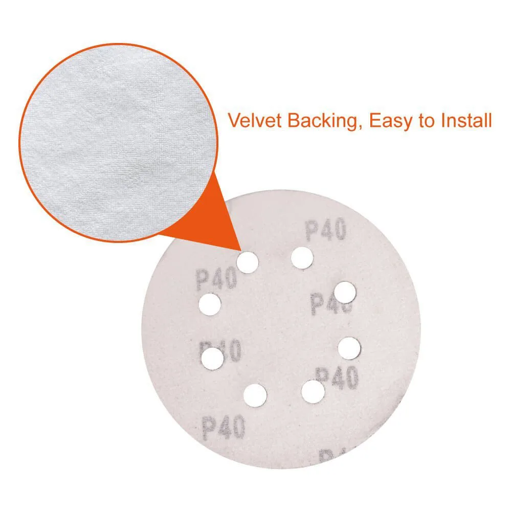 76 шт. 8 отверстий шлифовальные диски, 5 дюймов крюк и петля включает 40/60/80/100/120/180/240/320/400/800 наждачной бумагой для Rando