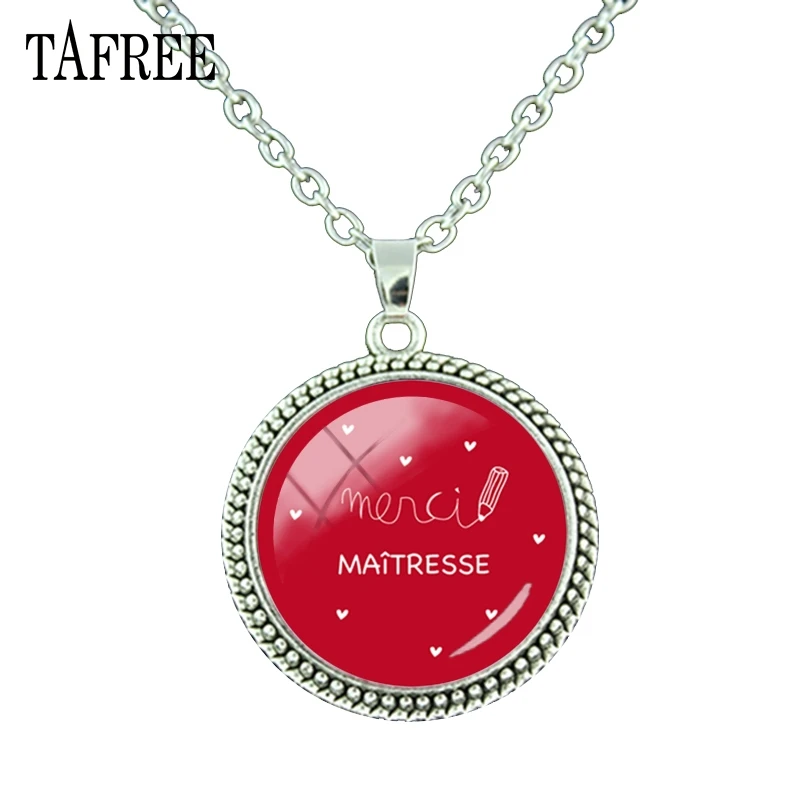 

TAFREE Merci MAITRESSE Pendants Necklace Fashion Trendy French Design For Teachers Holiday Gifts Jewelry Necklace Statement MM81