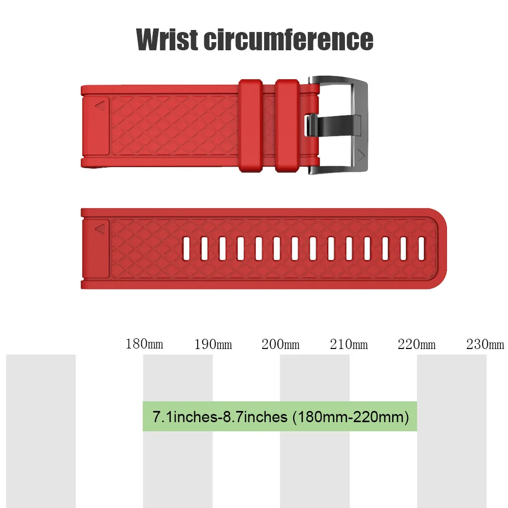 26mm Width Watch Strap for Garmin Fenix 2 Band Soft Silicone Watchband for Garmin Fenix 2 5