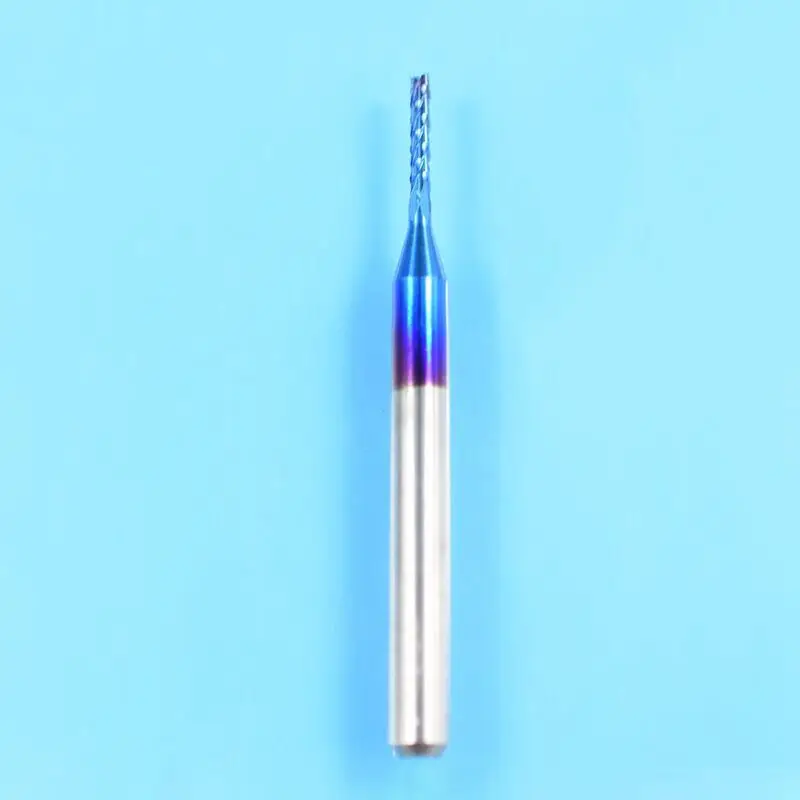 ELEG-10Pcs 1.2Mm Carbide Spiral End Milling Cutter Blue Coated Cnc Router Bit For Engraving Machine Corn Milling Cutter