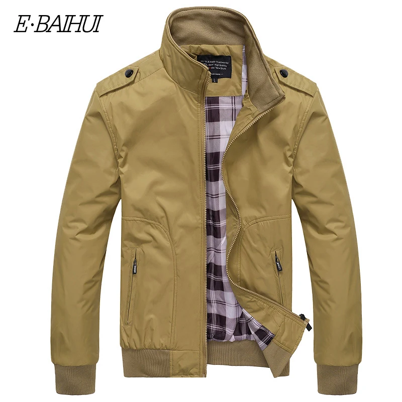 

E-BAIHUI Brand Men Jacket Coat Autumn Winter Overcoat Outwear Casual Solid Slim Fit Stand Collar Zipper Men Jackets Coats G020