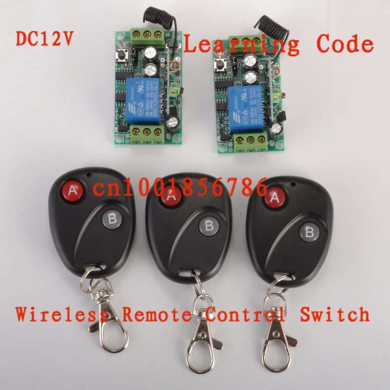 

DC12V1CH RF Wireless Remote Control Switch System2 Receivers&3Transmitter M4/ T4/ L4 adusted Learning Code Gateway Access System