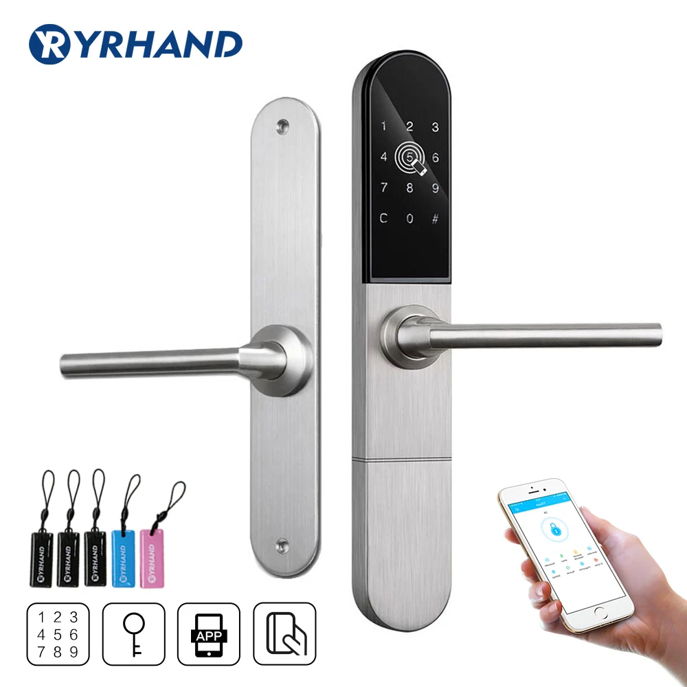 US $156.43 Waterproof Keyless European Bluetooth WiFi Electronic Door Lock App Smart Digital Code Lock For Aluminum Door