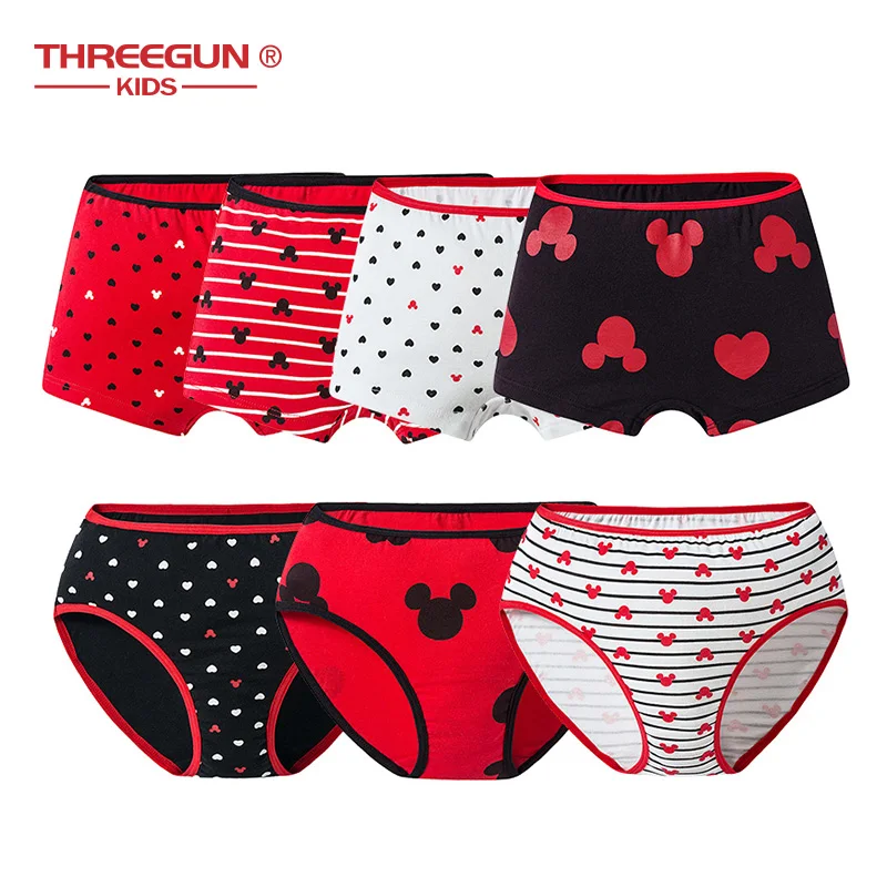 THREEGUN X Disney Mickey Mouse Girls Underwear Boxer Cotton Panties for