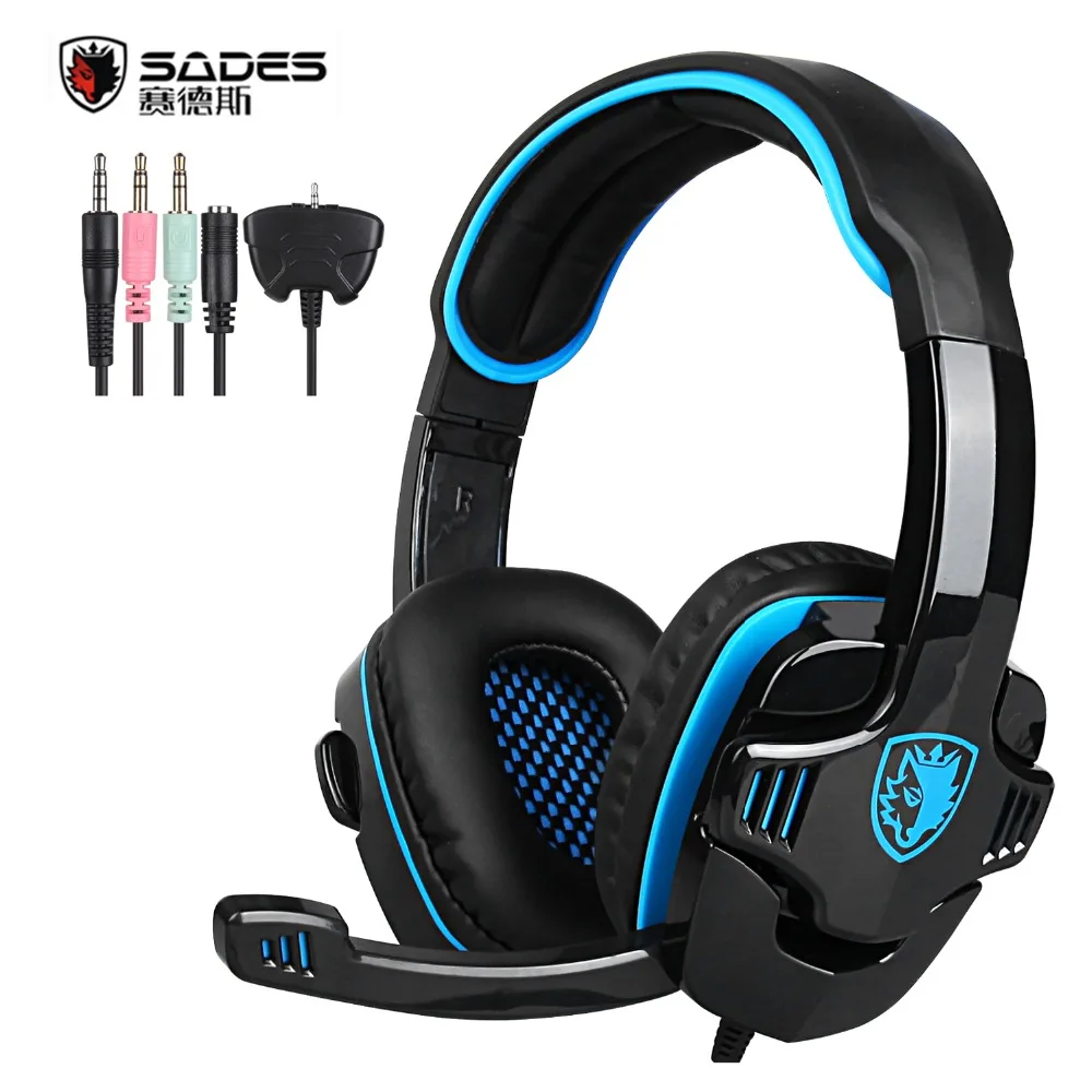 SADES SA-708GT игровые наушники гарнитуры 3 5 мм Jack компьютер стерео для геймеров с