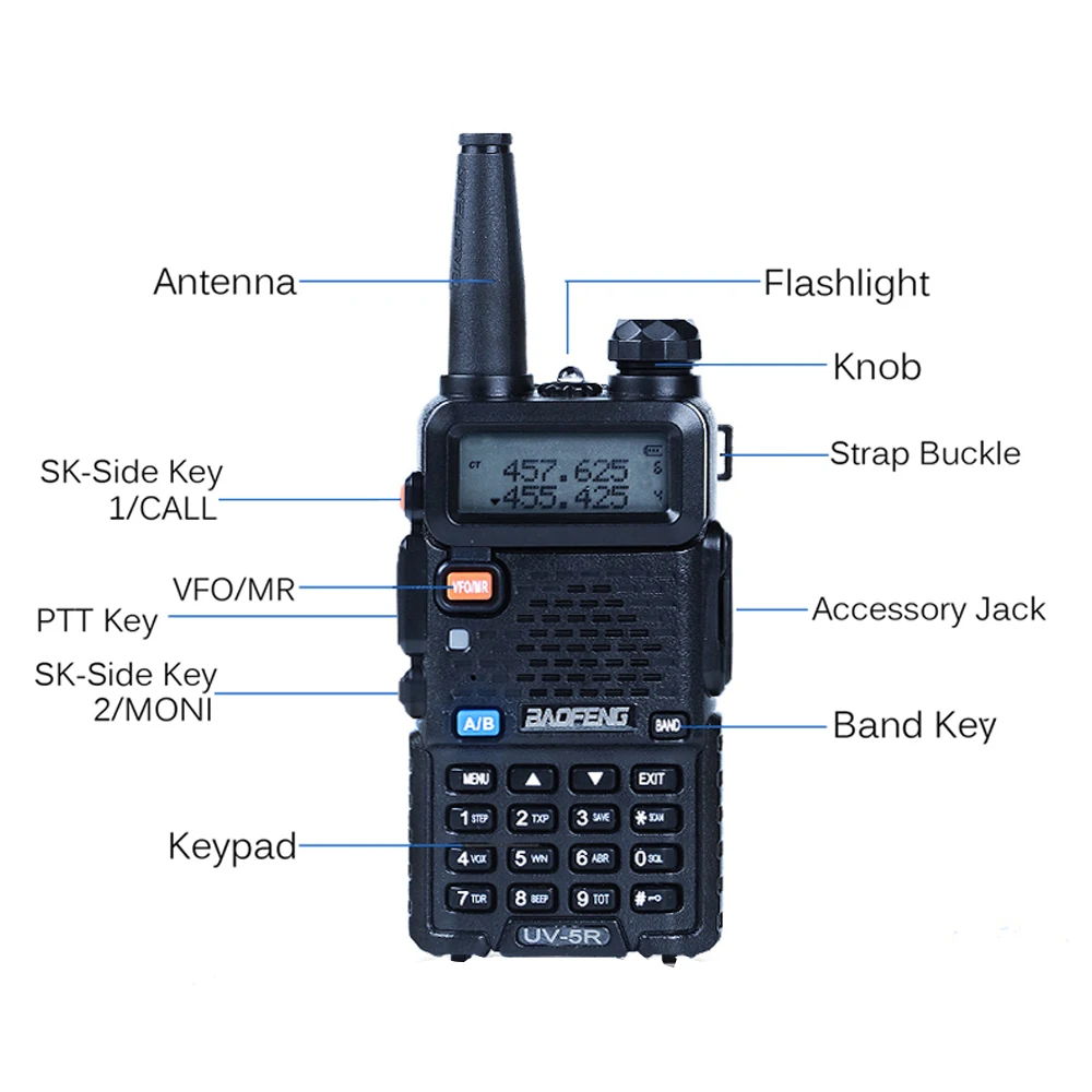 2 шт. baofeng уф-5r Walkie Talkie рации 128 Dual Band UHF& VHF 136-174 МГц и 400-520 МГц Baofeng УФ-5R портативна Рация 5 Вт Двухстороннее радио для рации рация баофенг uv-5r