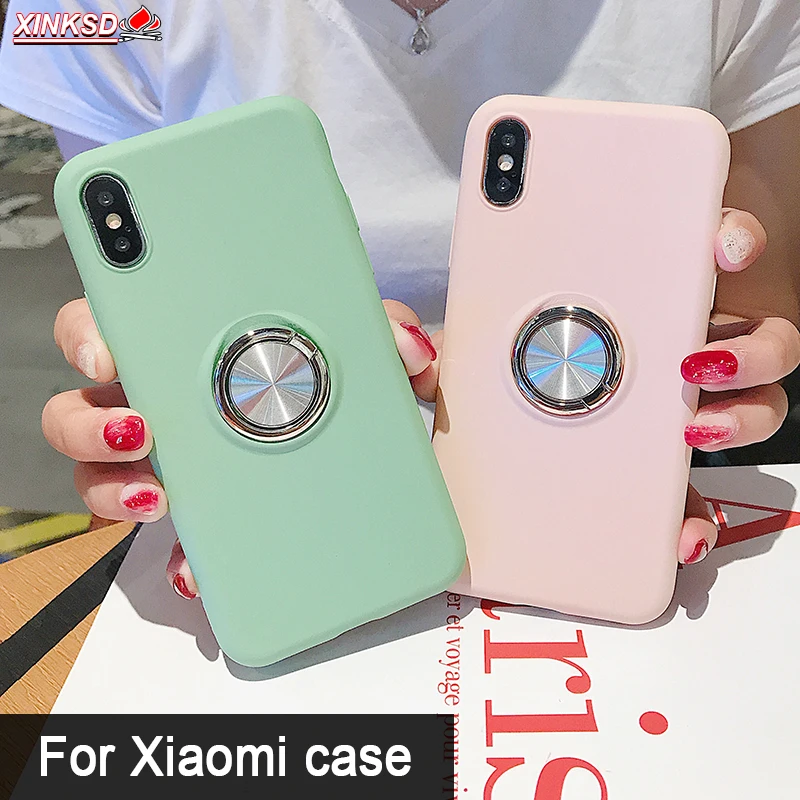 

Original Official Silicone Case For Xiaomi Mi A2 Mi 6X Redmi 7 cover For Xiaomi Redmi Note 7 pro Ring bracket Soft Case