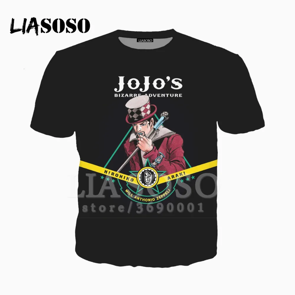 

LIASOSO 3D Print Women Men Anime JoJo's Bizarre Adventure Tshirt Summer T-shirt Hip Hop Pullover O-neck Harajuku Hip Hop X1705