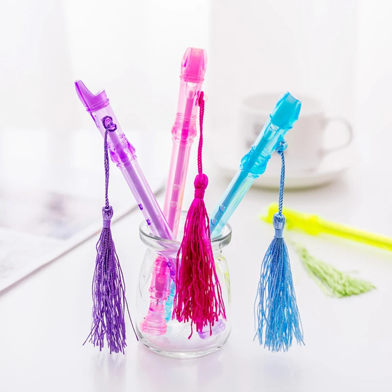 

Functional Flute Novelty Glitter Cool Gel Pen Kawaii Whistle Stationery Store Cute Stitch Tassel Office School Supply Item Goods