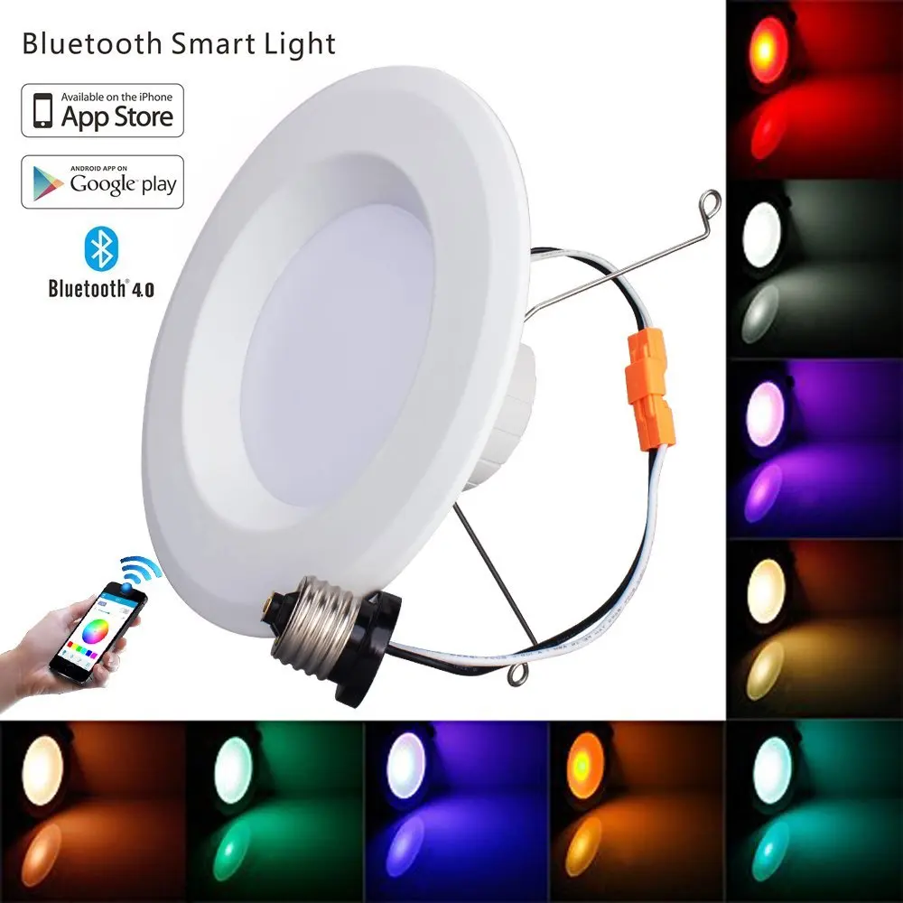

T-SUNRISE 6 inch 14W 1000lm RGB Bluetooth Music Control Dimmable Recessed Light Led Light Fixture Home Decor Lighting Down Light