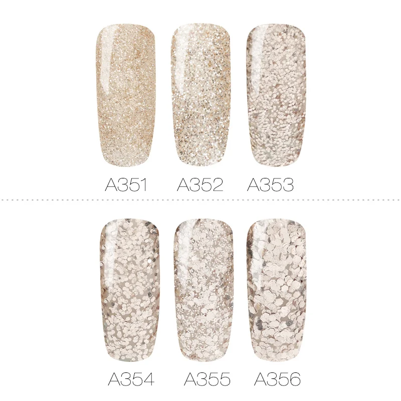 

1 Pcs Sequin UV LED Gel Polish Soak Off Nail Art Champagne Gold UV Gel Varnish 669