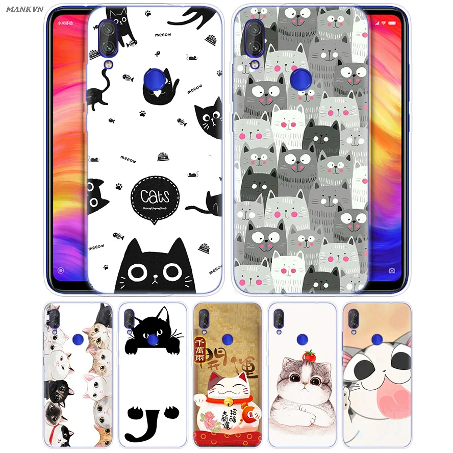 

Cute Case for Xiaomi Mi Play 8 A2 6X Cover For Redmi 6 6A Note 7 6 5 4 4X Lite Pro Festival Fortune Lucky Cat Back Cover Shell