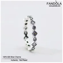 100% Joyería de Plata Esterlina Redondos Y Cuadrados Eternidad Anillos para Las Mujeres Anillo De Plata 925 Con Zirconia Cúbico Al Por Mayor