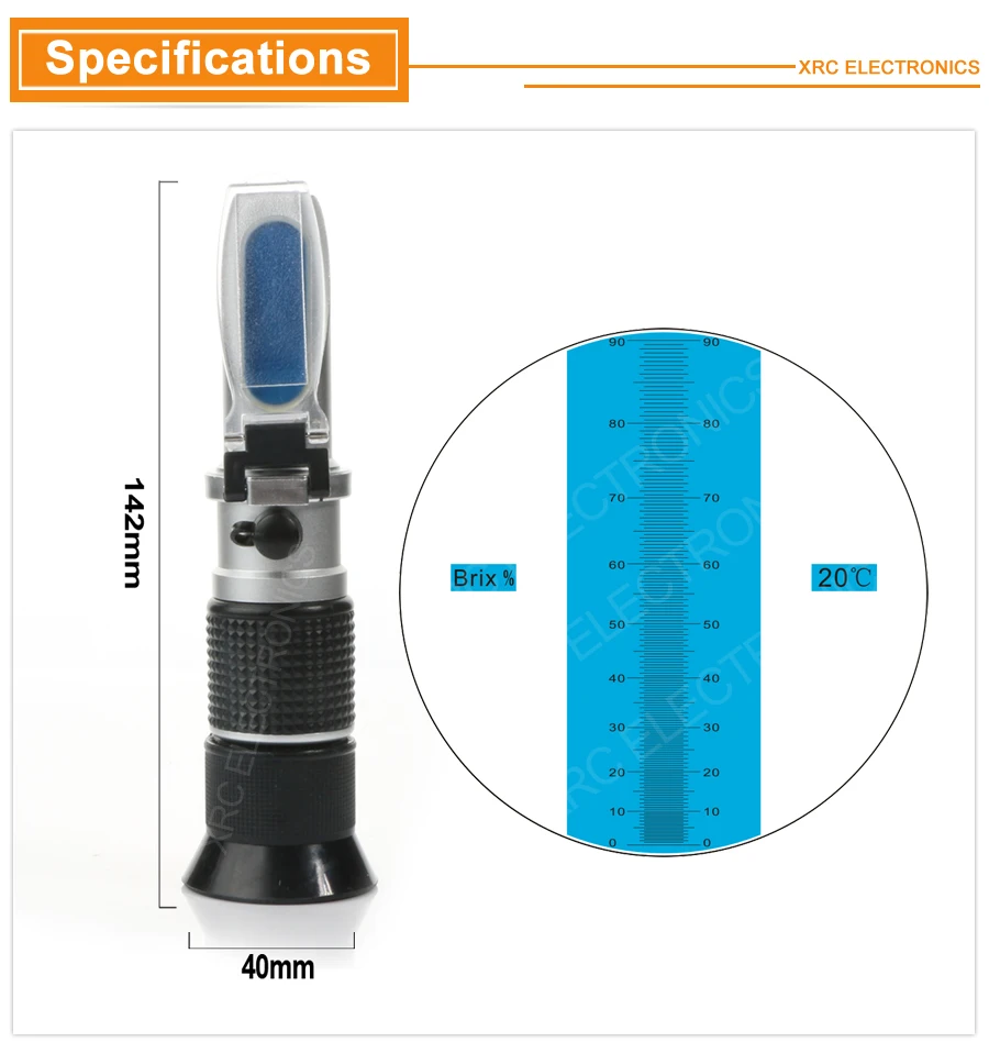 RZ рефрактометр с высокой концентрацией Брикса 0~ 90% мед пчелы сахар пищевые напитки ATC содержание пчеловодства RZ117 метр инструмент