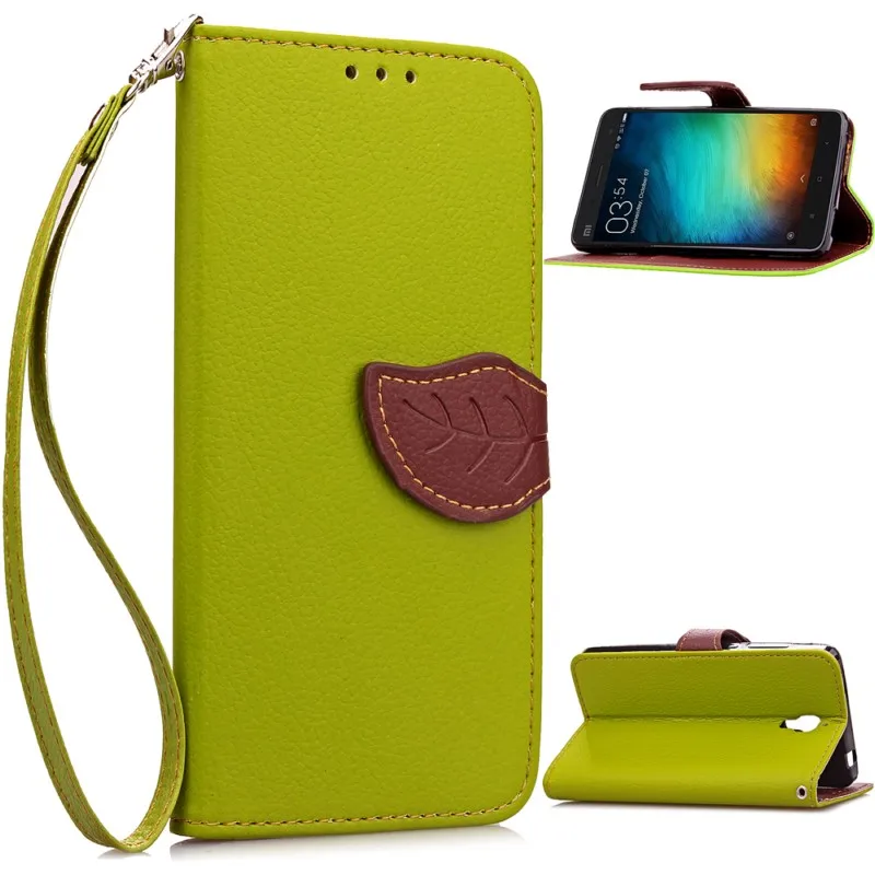 

OEEKOI Lichee Pattern Leaf Style PU Leather Wallet Flip Case for Xiaomi Mi Max 2/Mi 6/Mi 5 Redmi Note 2/Note 3