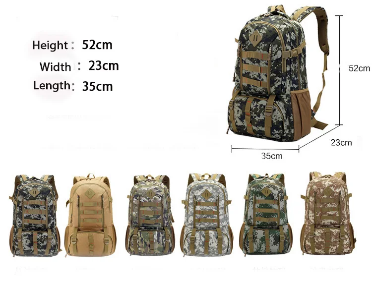 Открытый Тактический Рюкзак Molle Camo 50L военный армейский рюкзак Mochila водонепроницаемый походный охотничий рюкзак туристический рюкзак Спортивная Сумка