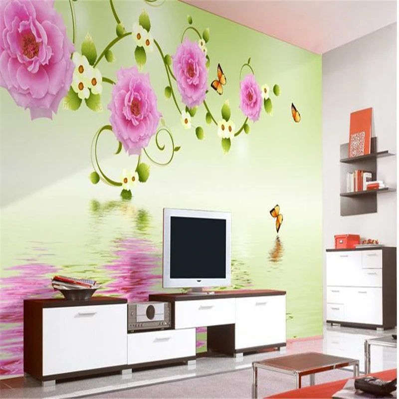 beibehang 3d stereoscopic wallpaper Modern minimalist bedroom TV backdrop video wallpaper fresh large mural papel de parede backdrop large size oudoor p3 91 high quality video screen 500 1000mm for rental led display panel