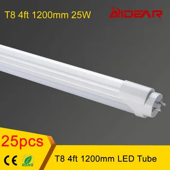 

T8 Led Tube 1200mm 25w Led Lamp, High Bright Smd 2835, Input AC85-265V, FEDEX Free Shipping, 25pcs/lot