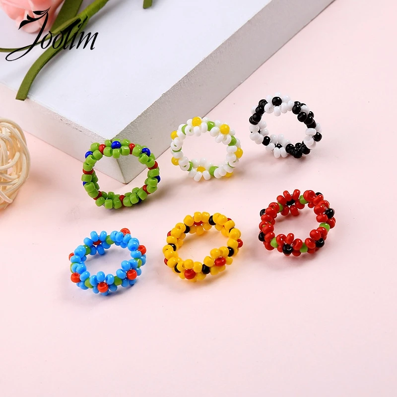 

JOOLIM Cute Bead Flower Finger Ring Summer Rings for Women