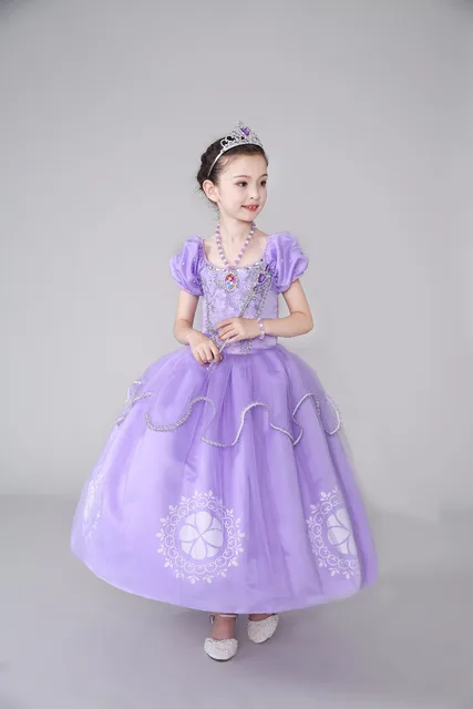 Kids Girls vestido princesa sofia dresses Children Clothes For Girl dress  Puff Sleeve Vestido infant Party wear Long dress - AliExpress