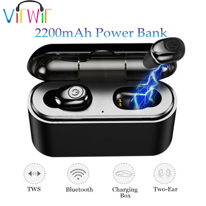 

Bluetooth 5.0 TWS Earbuds Wireless Bluetooth Earphones IPX7 waterproof Headset Bluetooth Earphone With Mic 2200mah Charging Box