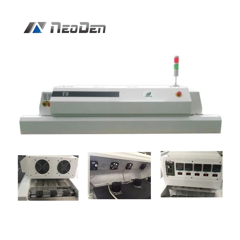 

SMT Machines reflow oven T5 for soldering with 5 Heating Zones and Hot Wind Heating Ways