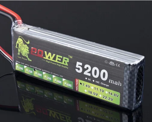 2 шт./лот LION POWER Brand 7,4 V 5200mAh с фабрики модель самолета 7,4 v 25C до 30C Лев литум полимерный 2s LIPO Аккумулятор 7,4 v