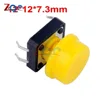 10 unids 12x12x7,3mm 12*12 7,3mm Interruptor táctil microinterruptor perfecto amarillo ► Foto 3/4