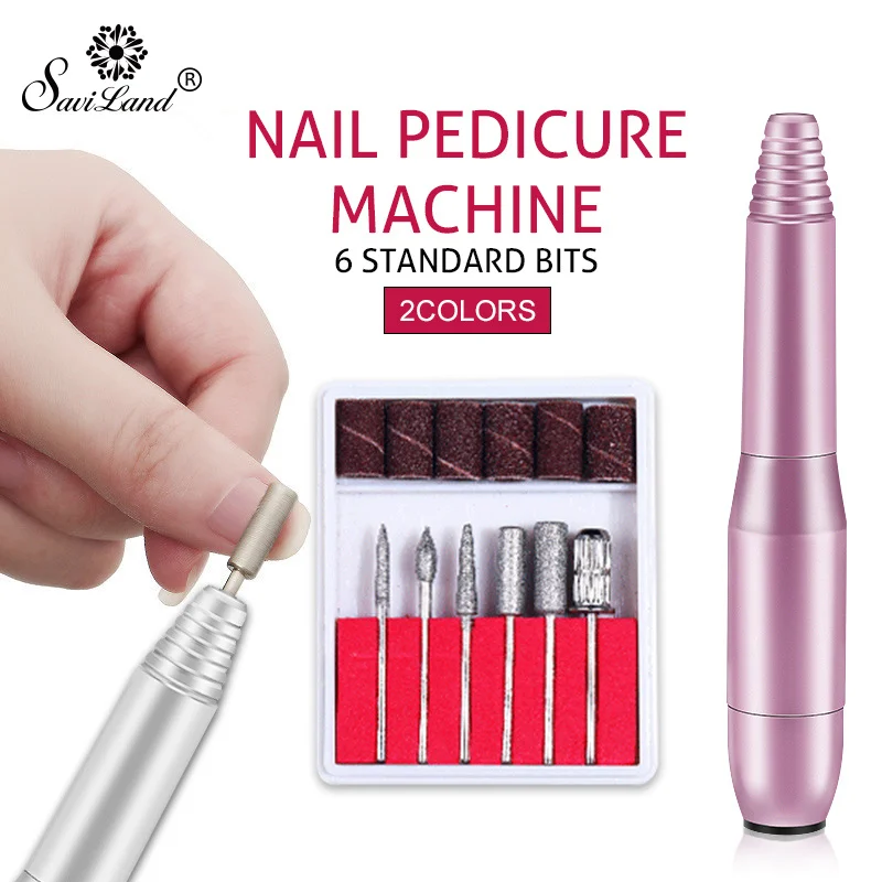 

Saviland Professional Portable Nail Manicure Tool Pedicure File Electric Polisher Grinding Glazing Machine Drill Accessories