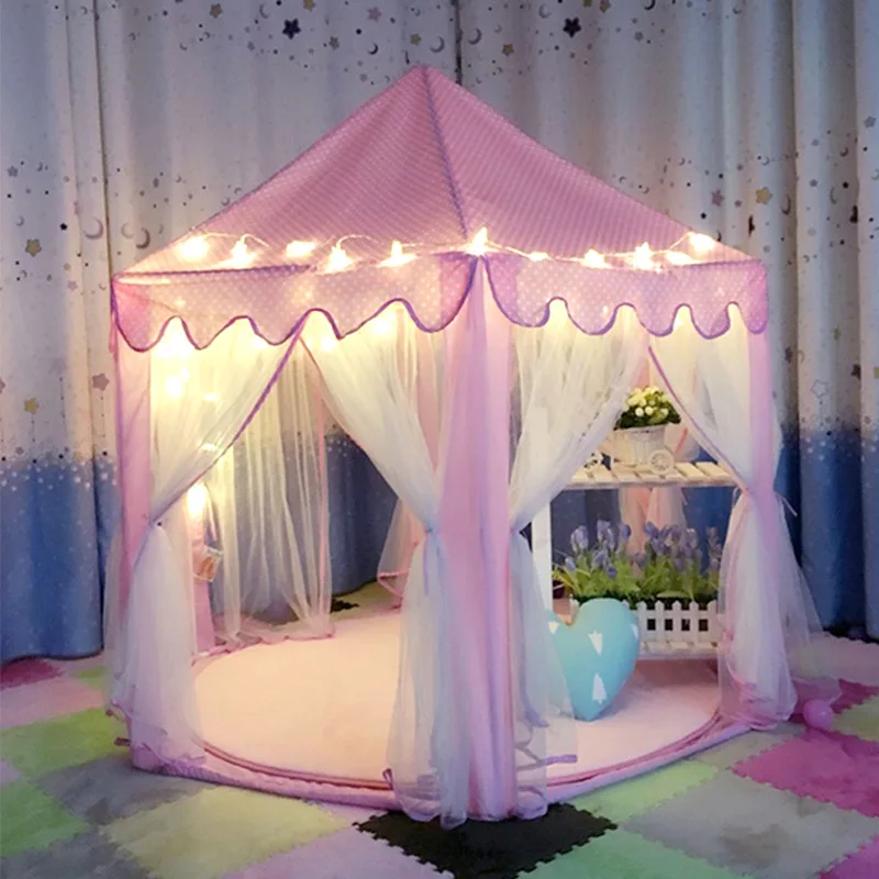 Portable Kids Toys Play Tents Girls Princess Pink Castle boy tent Children Outside Garden Fold Tent