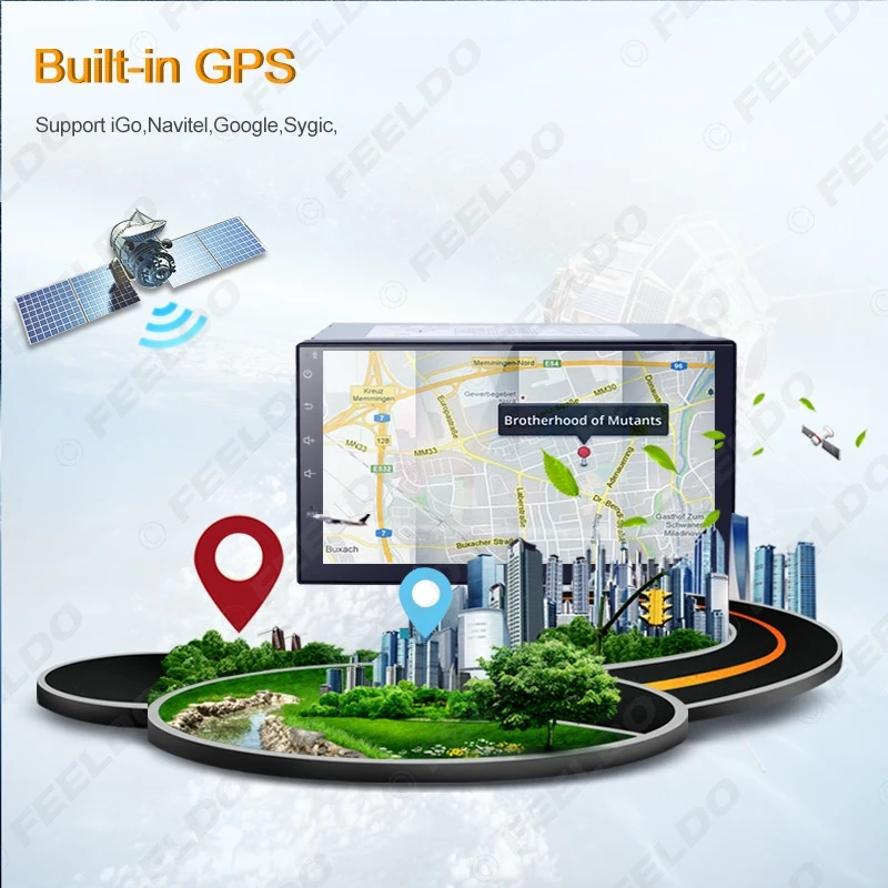 Excellent FEELDO 7inch Android 4.4.2 Quad Core Car Media Player With GPS Navi Radio For Nissan/Hyundai Universal 2DIN ISO #3900 10