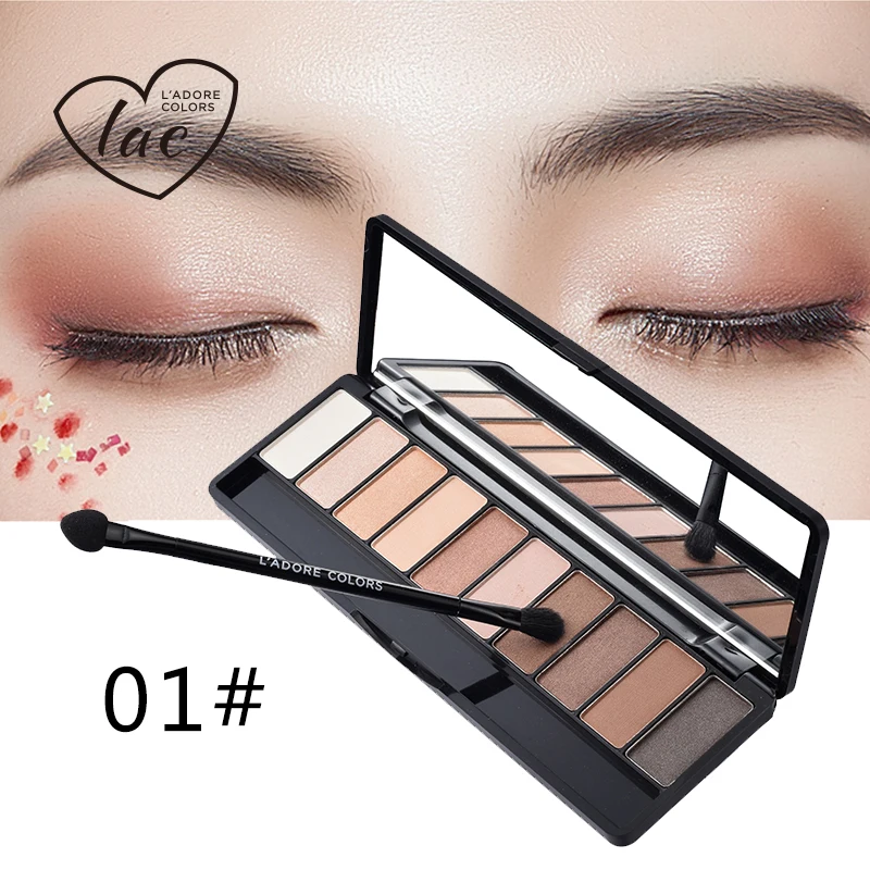 Pаспродажа Лак тени для век мерцающие или матовые тени для век макияж Палитра долговечные тени для век натуральные тени для век с кистью 10 цветов