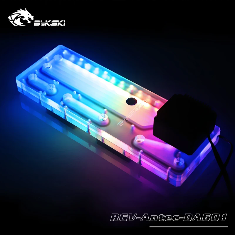 BYKSKI акриловый бак использовать для Antec DA601 чехол компьютера/3PIN 5V D-RGB/Combo DDC насос холодный канал воды решение