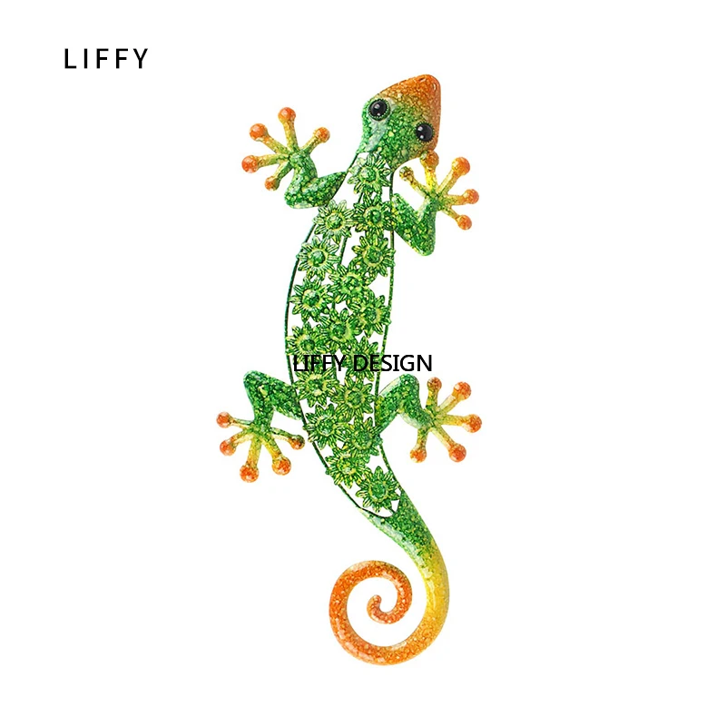 Liffy Metal Lizard Wall Art Garden Outdoor Decoration for Miniatura Yard and Home and Room Decoration for Garden Border