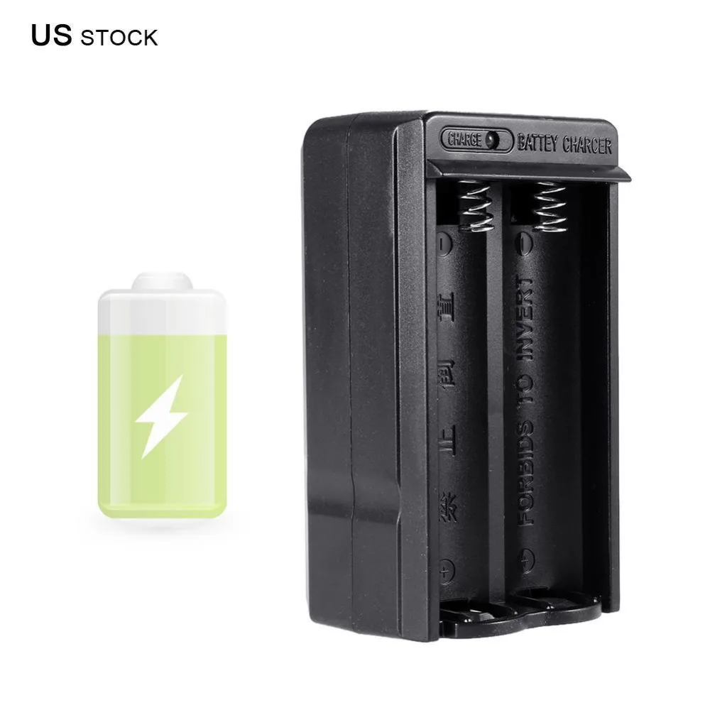 

US Plug 2 Slots Travel Charger Adapter For 18650 Li-ion Rechargeable Battery