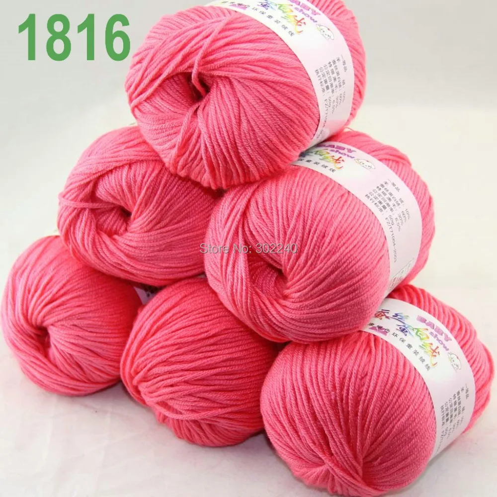 Sale 6 BallsX50g soft Chunky Thick Soft Wool Hand Knitting Yarn Berry Pink 213