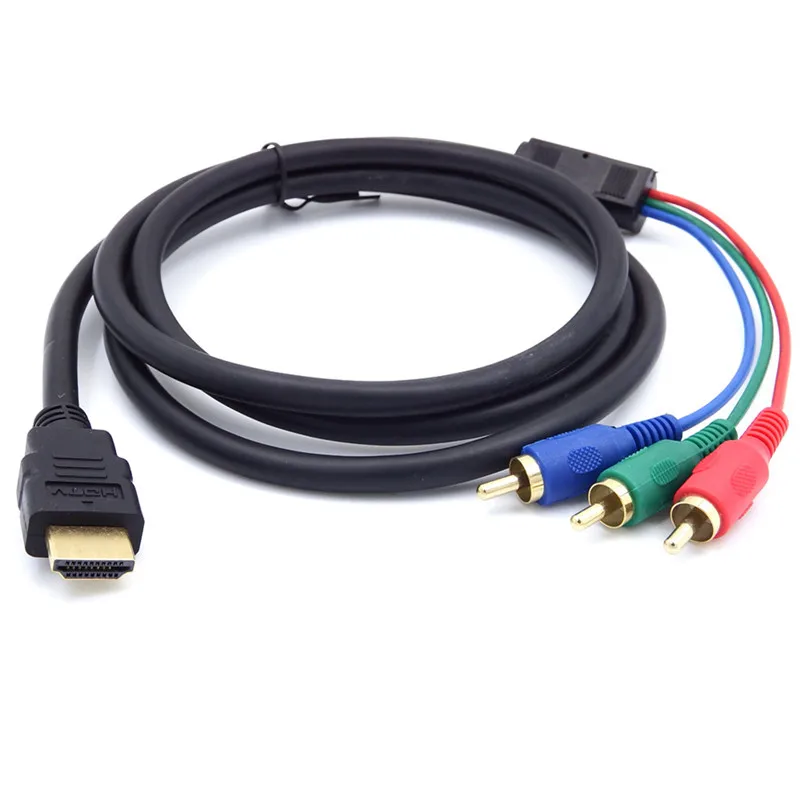 1Pcs Black HDMI To 3RCA Video Component Convert Cable 3 RCA Adapter 3FT