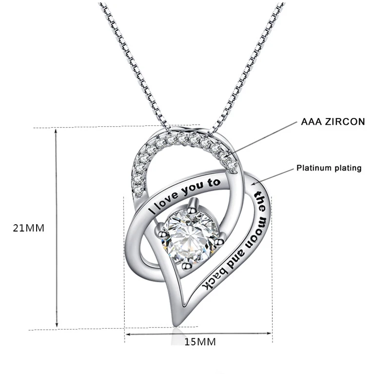 heart cubic zirconia necklaces  (4)