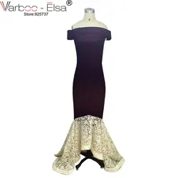 Varboo_elsa Vestidos De Fiesta Largos Elegantes платье с русалочкой Бургундия вечернее платье атлас и Кружево арабский Платья для женщин Abendkleider