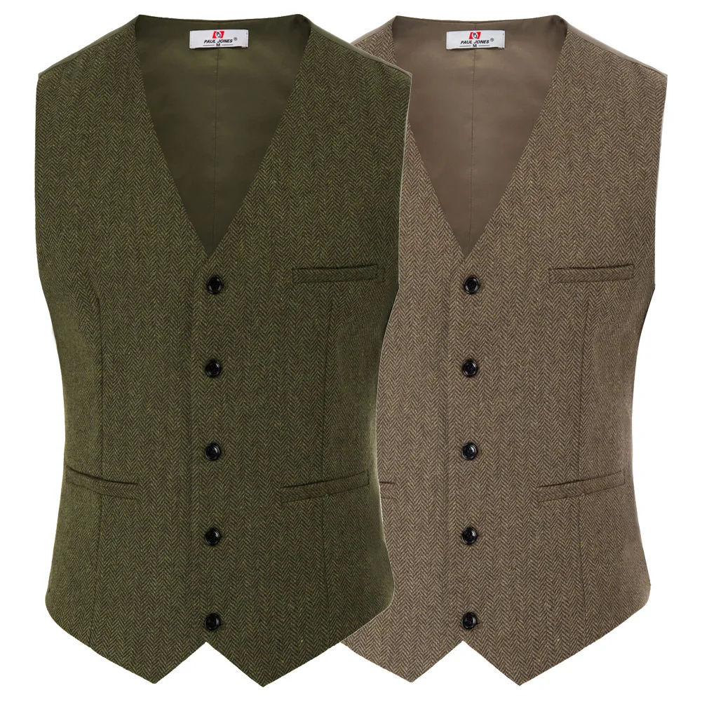  Men's coat Slim Fit V-Neck Single Breasted Handkerchief Hem Waistcoat Vest Coat