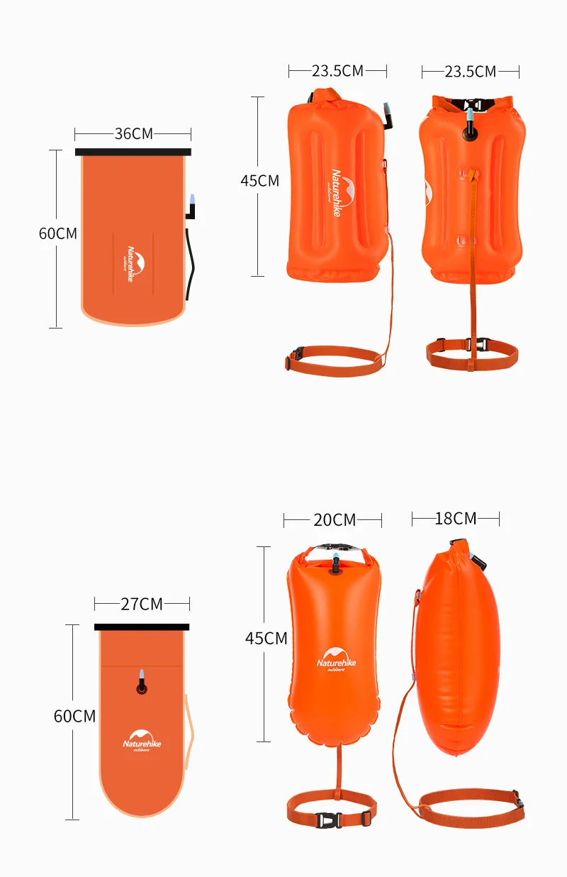 Naturehike открытый надувной водонепроницаемый мешок Приморский плавательный сумка для подводного плавания с воздушной сумкой Обложка для телефона сумка для хранения 20L/8.5L