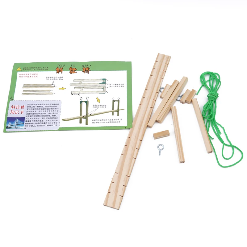 

Best Selling Homemade cable-stayed Bridge Science DIY Puzzle Science Teaching Aid Experimental Model children's Handmade Toys